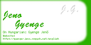 jeno gyenge business card