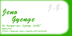 jeno gyenge business card